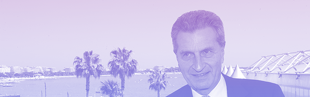 Le commissaire du numérique Günther Oettinger à l'encontre du secteur audiovisuel au festival de Cannes
