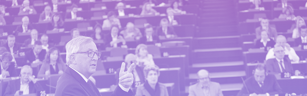 Juncker, face au Parlement européen, le 9 septembre 2015