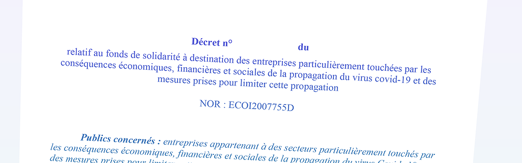 Info Contexte - Un nouveau projet de décret sur le Fonds de solidarité