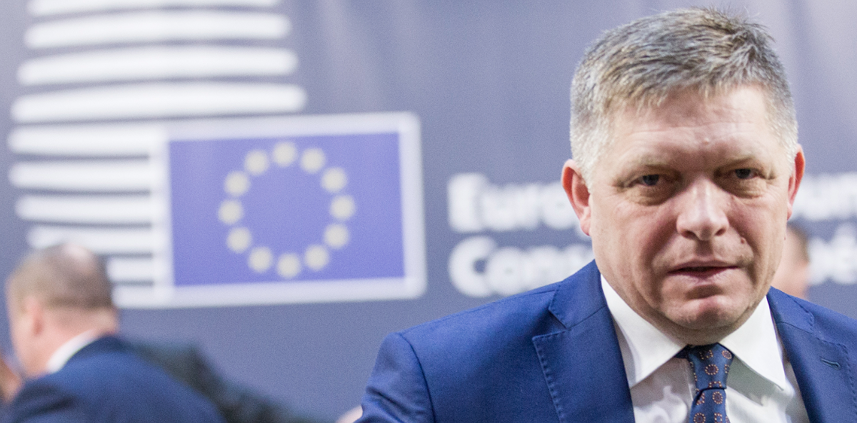 Le Slovaque Robert Fico, alors Premier ministre, lors d'un Conseil européen, en décembre 2017